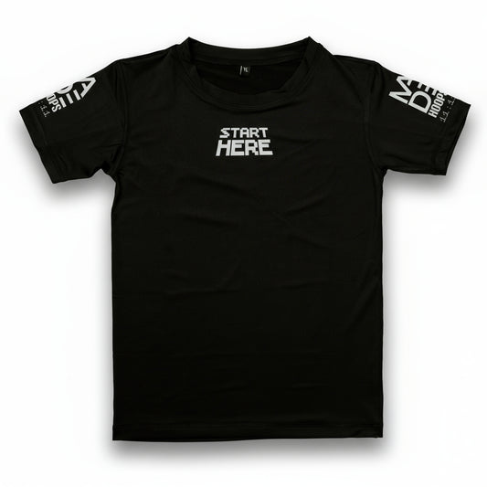 "Start Here" Capsule Compression Tee | Black