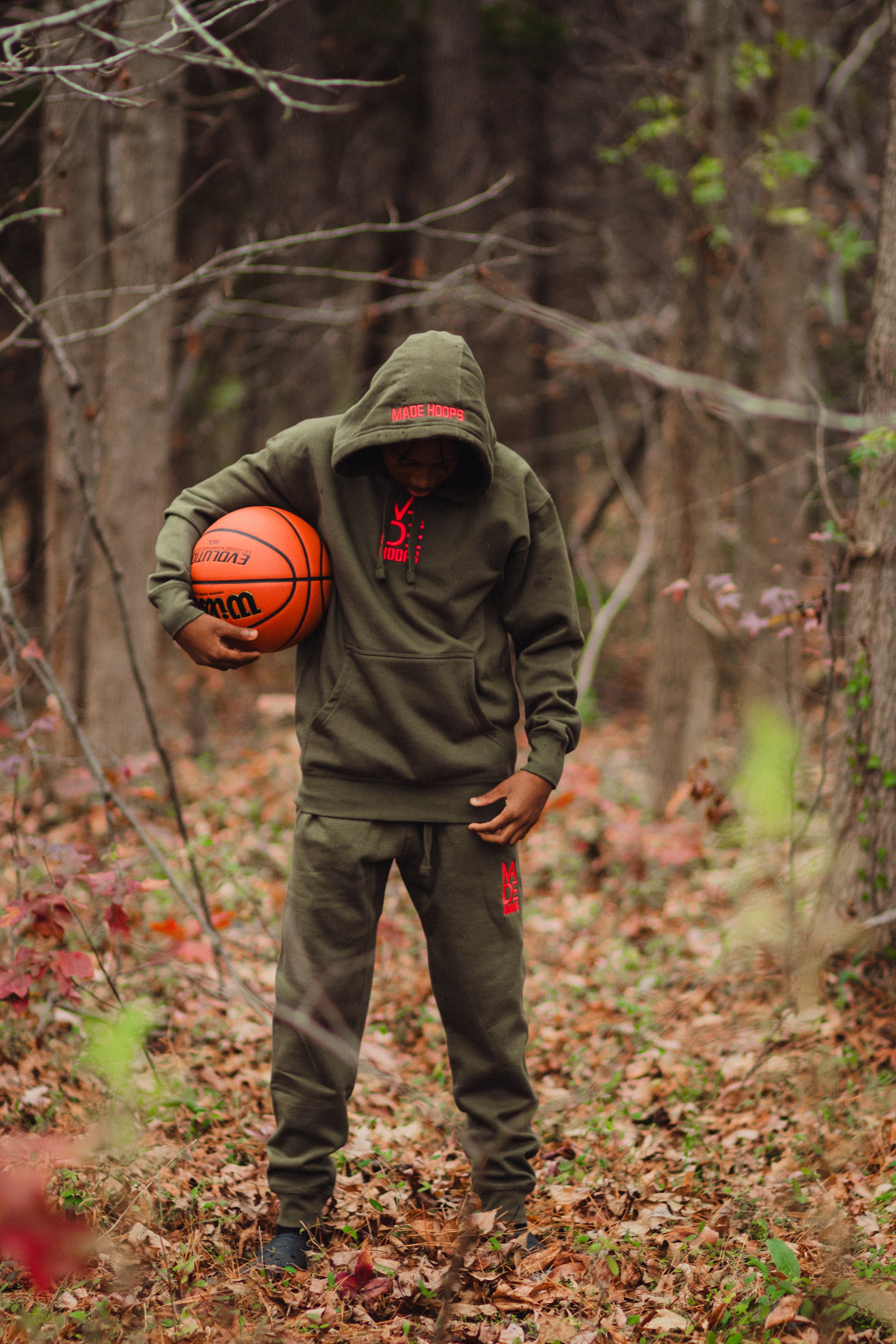 Essential Embroidered Logo Hoodie | Lava
