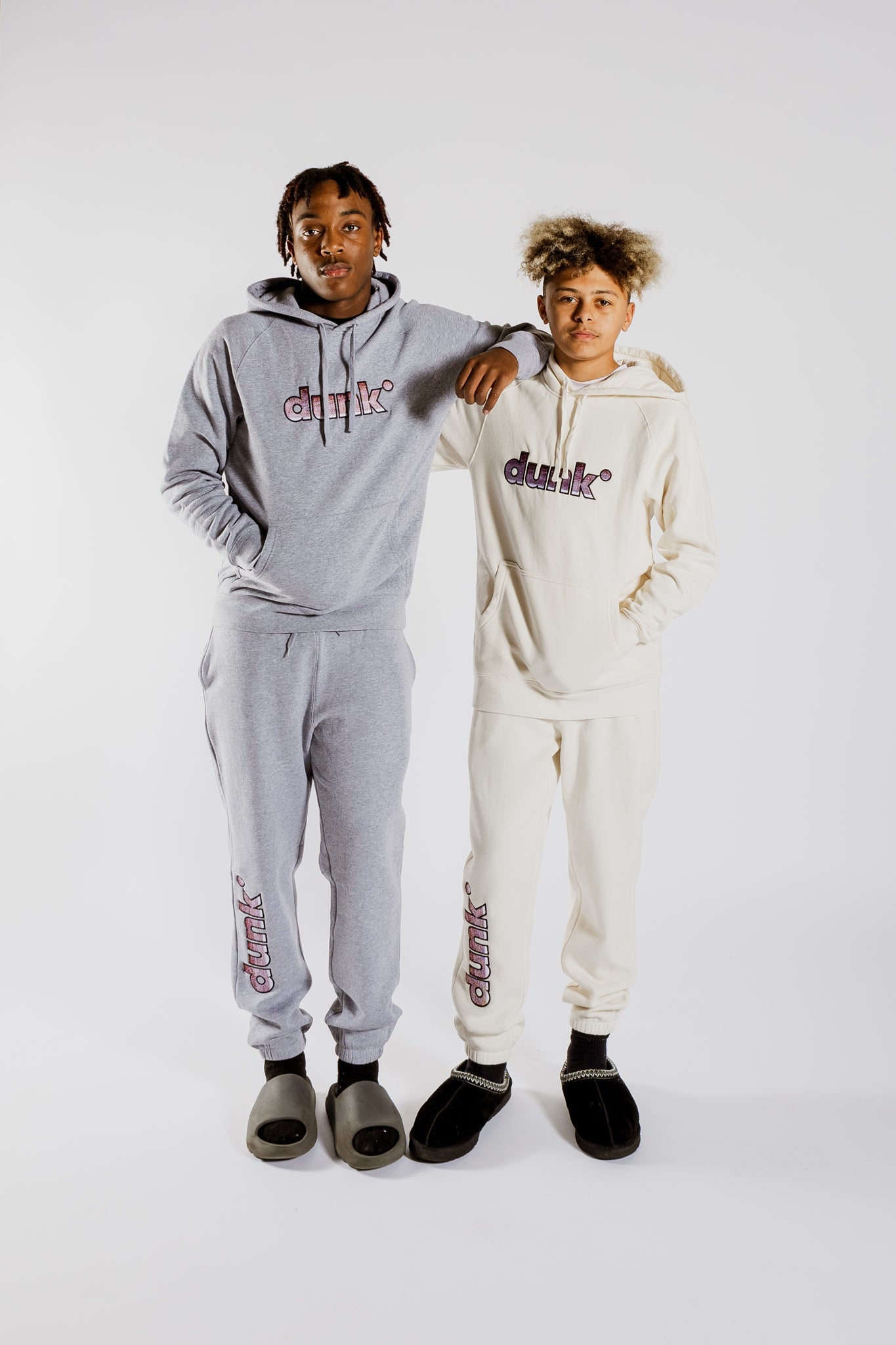 DUNK Embroidered Cream Hoodie