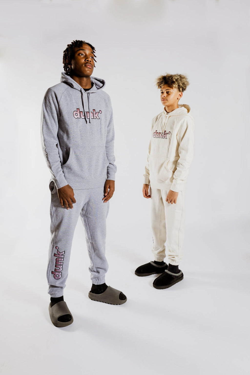 DUNK Embroidered Cream Sweatpants