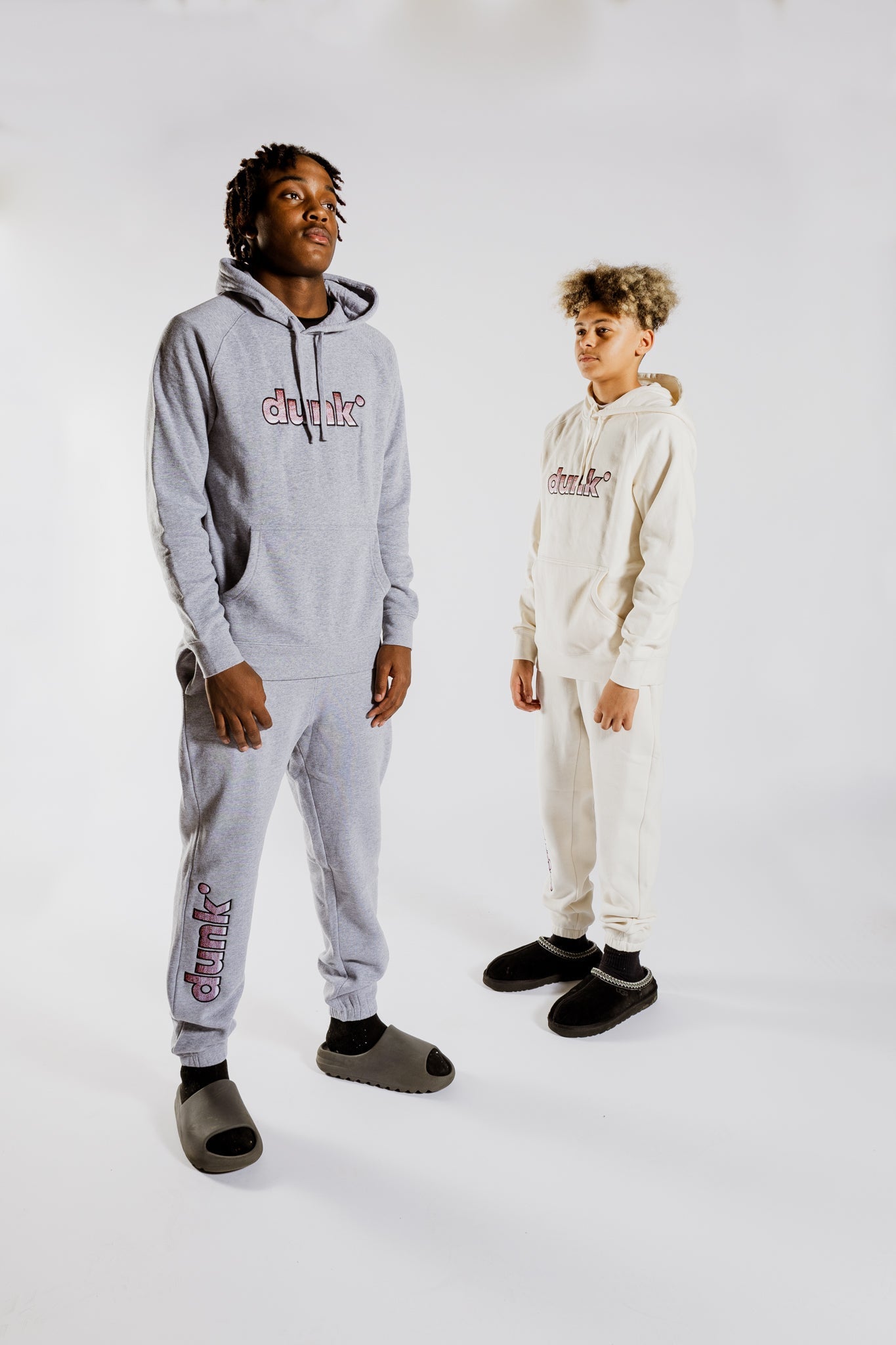 DUNK Embroidered Cream Sweatpants