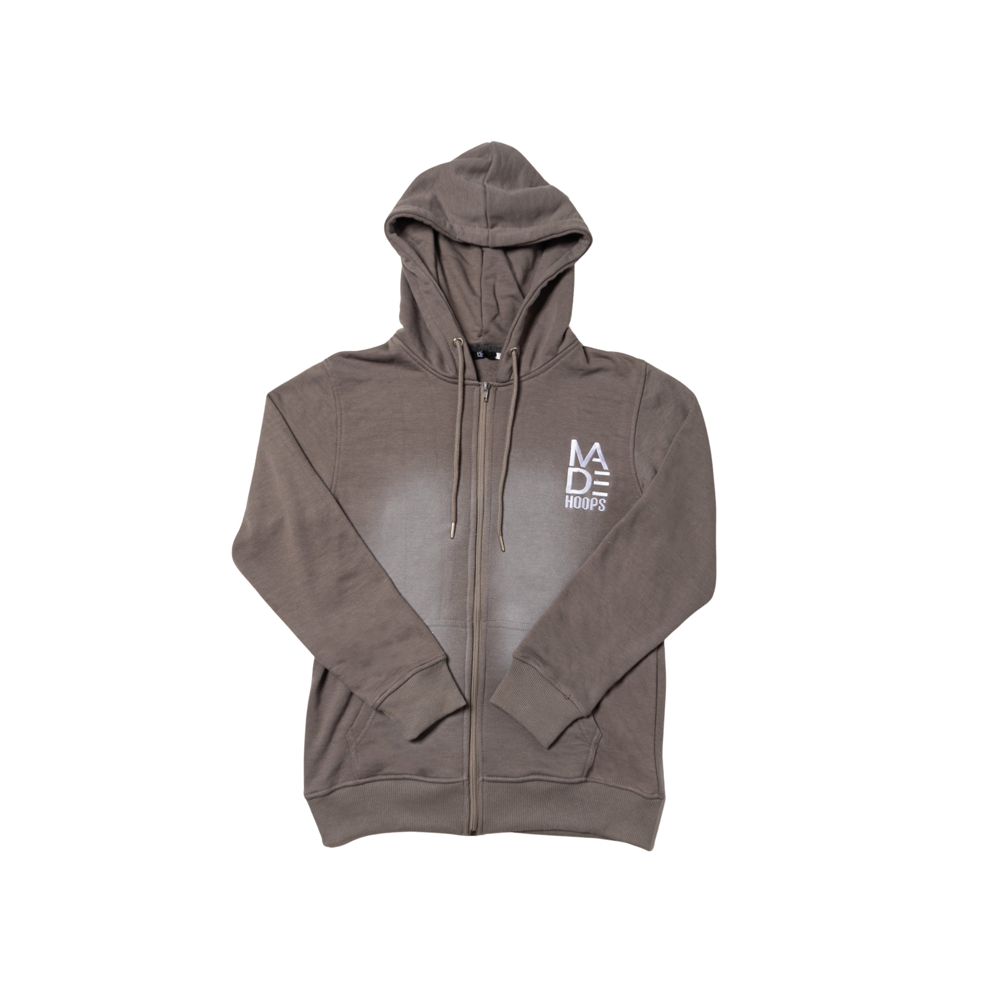 Faded Full Zip Hoodie | Grey – MADE Hoops