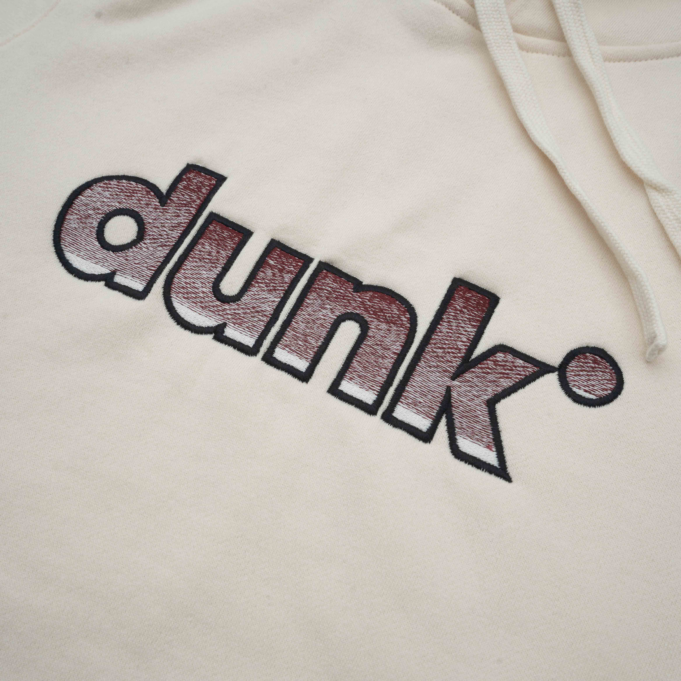 DUNK Embroidered Cream Hoodie