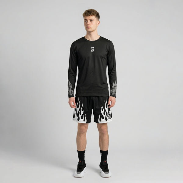 On Fire Loose Fit Long Sleeve Compression Tee