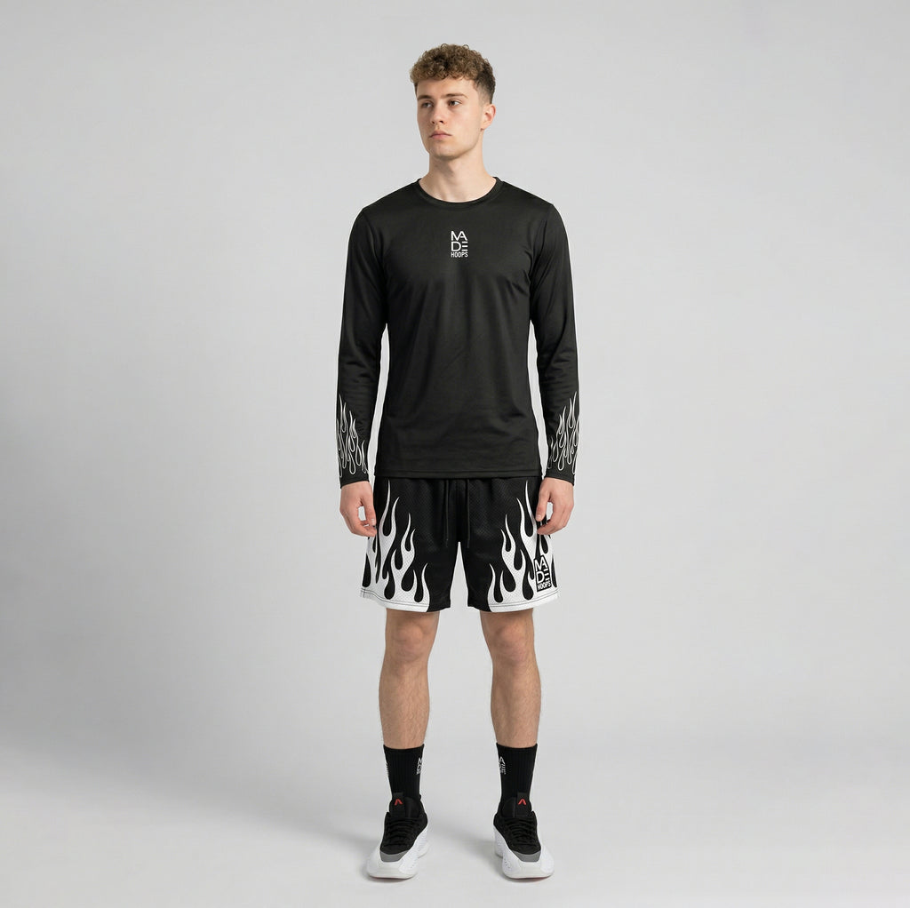 On Fire Loose Fit Long Sleeve Compression Tee