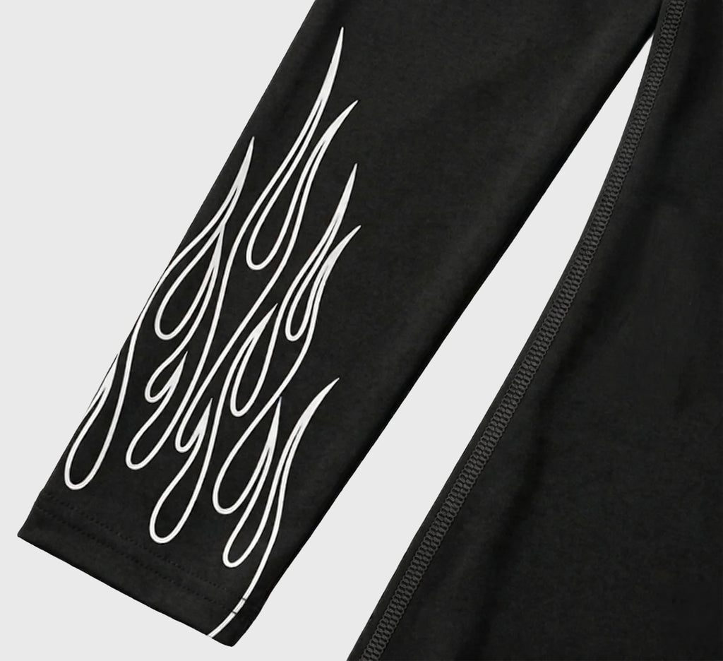 On Fire Loose Fit Long Sleeve Compression Tee