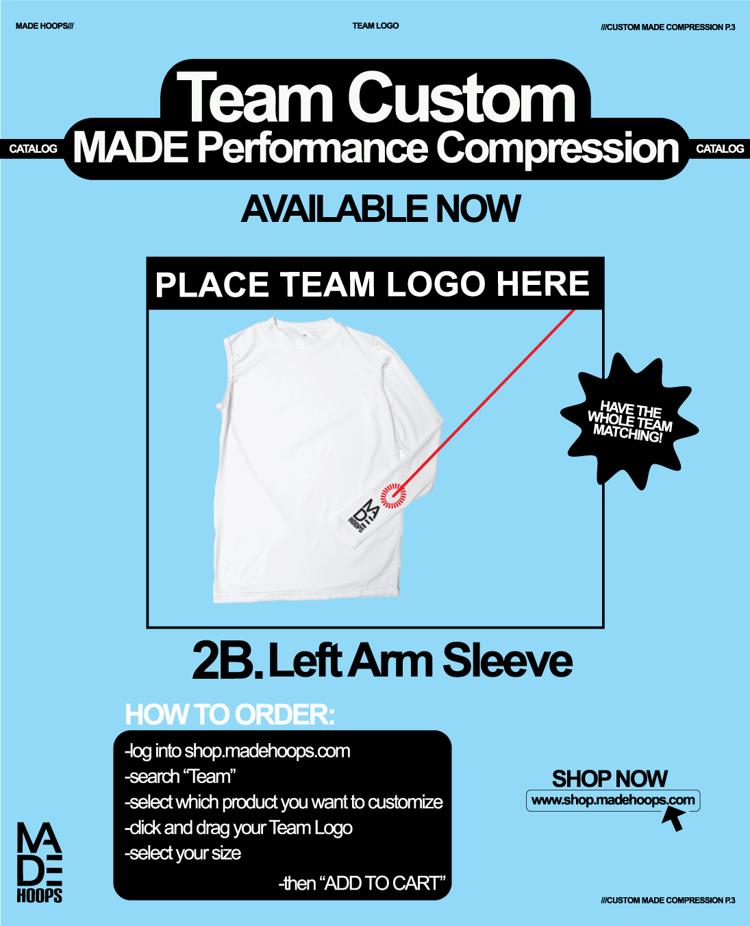Team Custom MADE Performance Compression Arm Sleeve