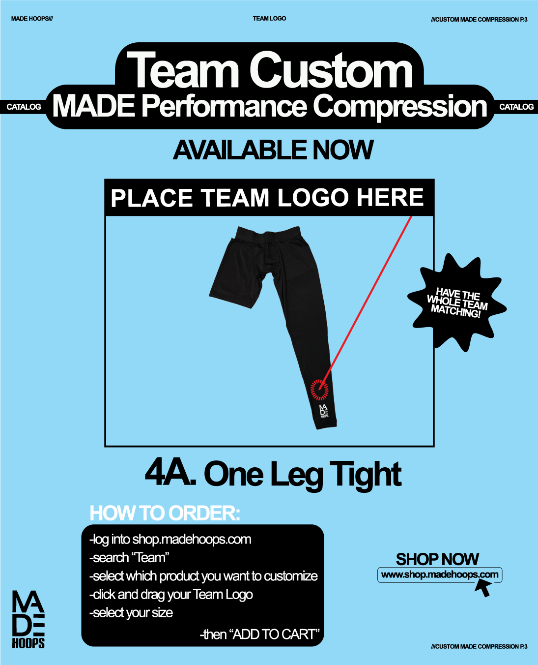 Team Custom MADE Performance Compression Leg Sleeve
