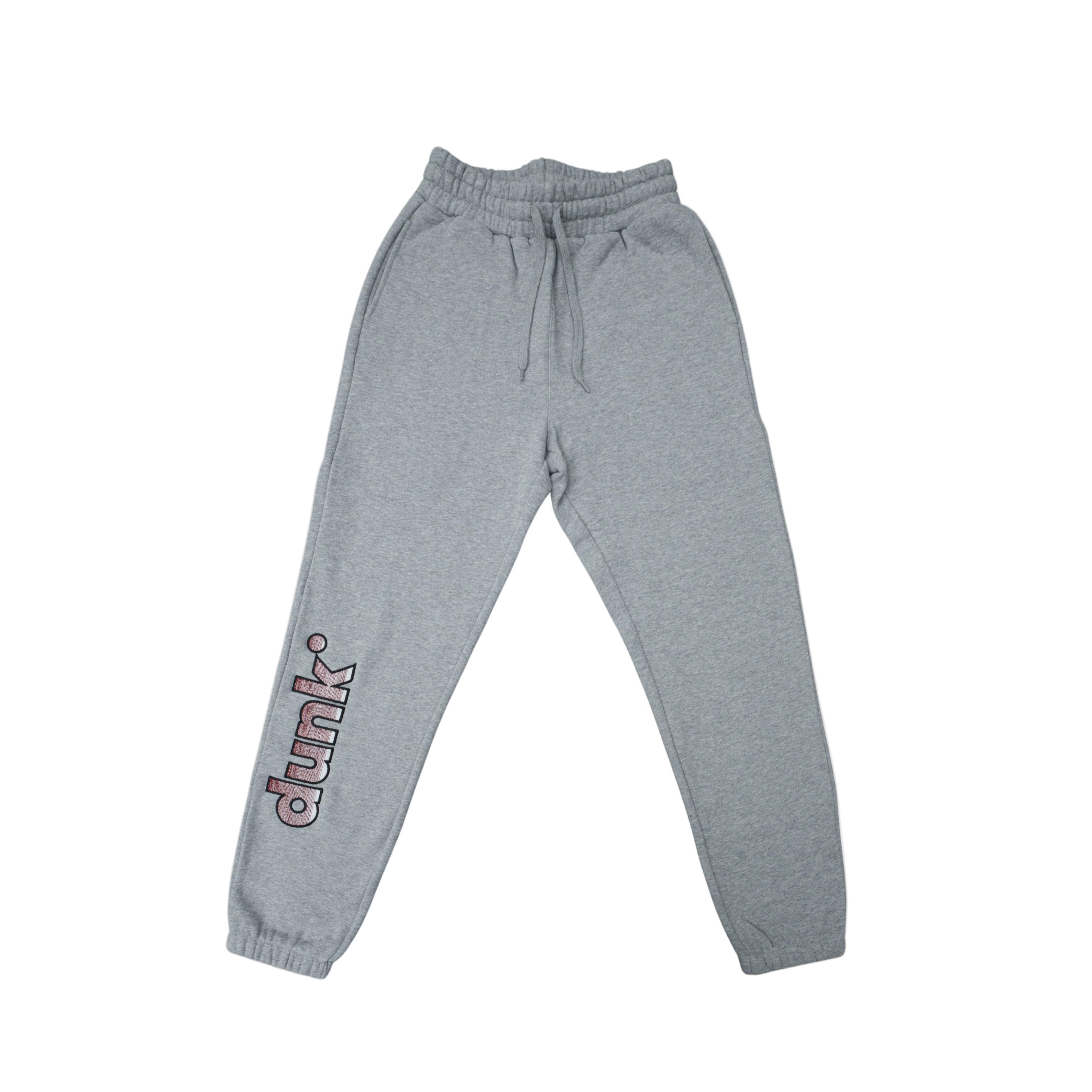 DUNK Embroidered Grey Sweatpants