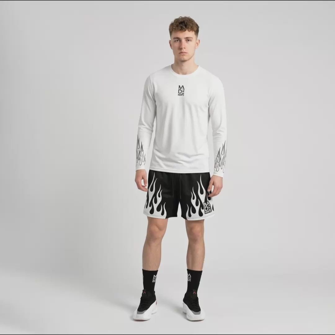 On Fire Loose Fit Long Sleeve Compression Tee